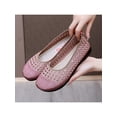 thumbnail image 5 of UKAP Ballerines Plates pour Femmes à Bout Rond Mocassins Ajourés Chaussures de Marche de Fête Ballet Souples Robe Rose 7, 5 of 5