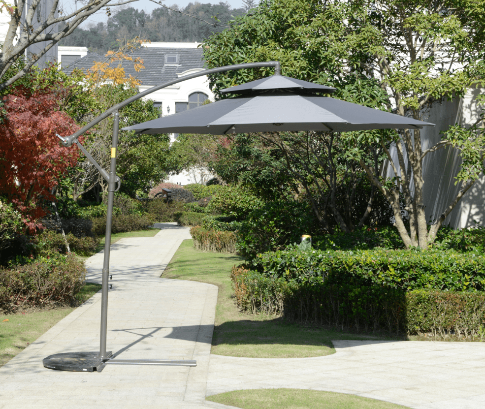 3M Outdoor Parasol SunShade Rain Garden Patio Banana Cantilever Hanging Umbrella 