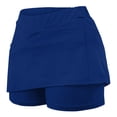 thumbnail image 5 of Oiangi Athletic Skorts for Women High Waist Stretchy Tennis Shorts Solid Color Gym Workout Shorts Dark Blue 2XL, 5 of 6