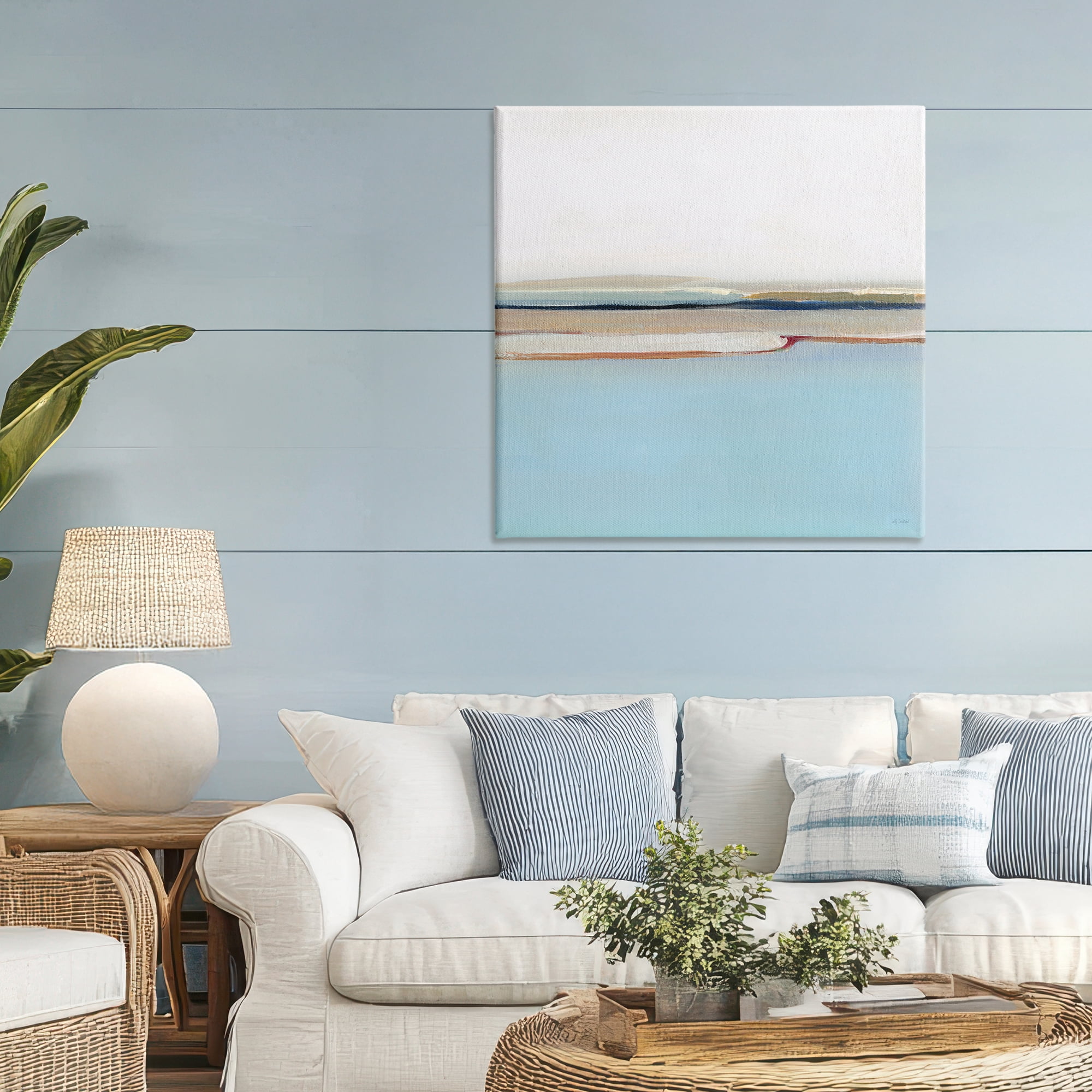 Stupell Industries Serene Minimal Shoreline at Dawn Canvas Wall Art, design by Sally Swatland