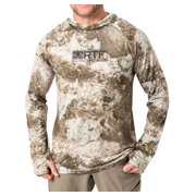 Realtree Mens Camo Sun Hooded Shirts, Lightweight, Breathable for Fishing, Hiking and Outdoors, Size K