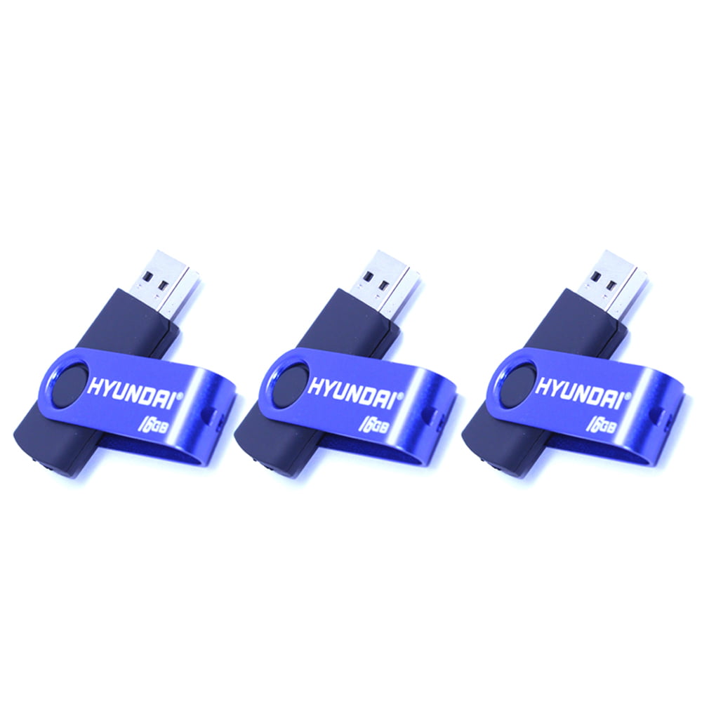 Hyundai USB 2.0 Memory Stick. Secure Backup Flash Drive. Fast and Efficient Data Transfer. 16 Blue. Pack of 3 - Walmart.com