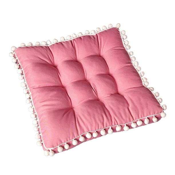 Matoen12 Chair Cushion Super Soft Square Chair Pads Indoor and Outdoor Floor Mats 16x16 Inch Pink