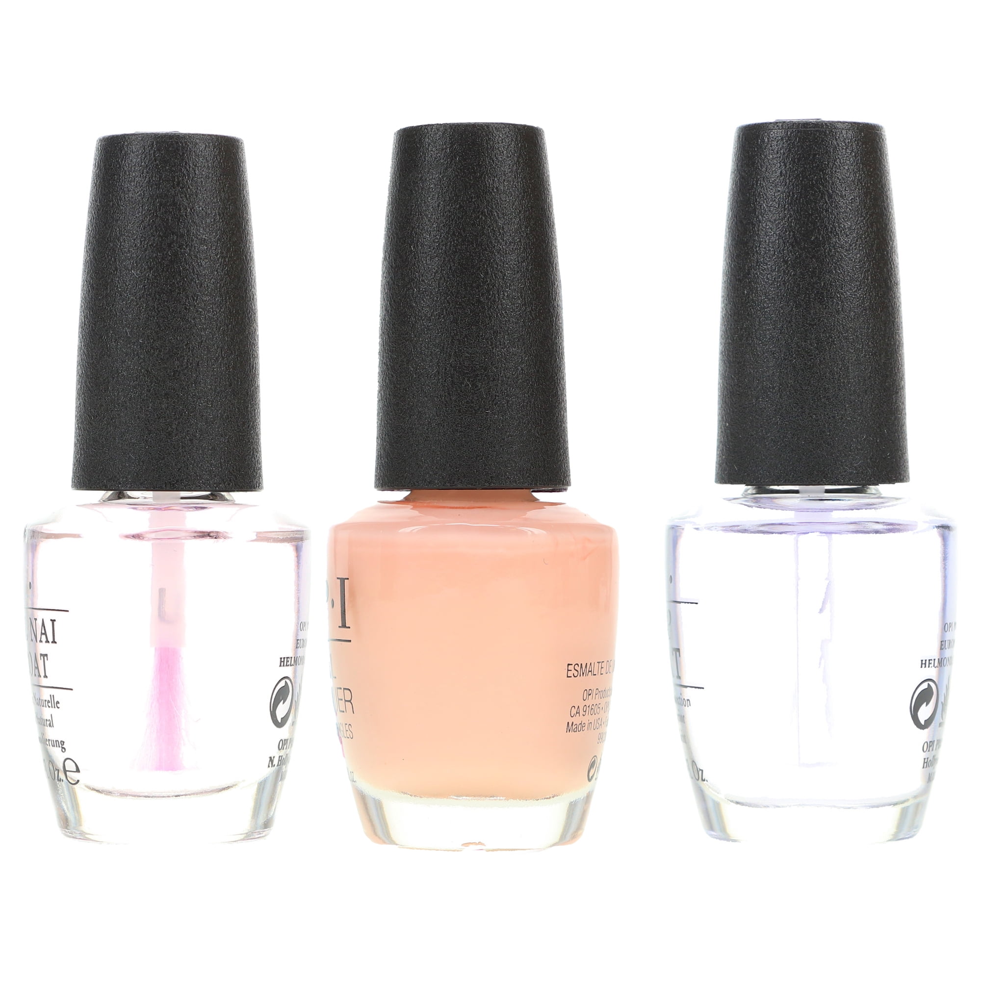 OPI Bubble Bath 0.5 oz, Top Coat 0.5 oz & Natural Nail Base Coat 0.5 oz Combo Pack