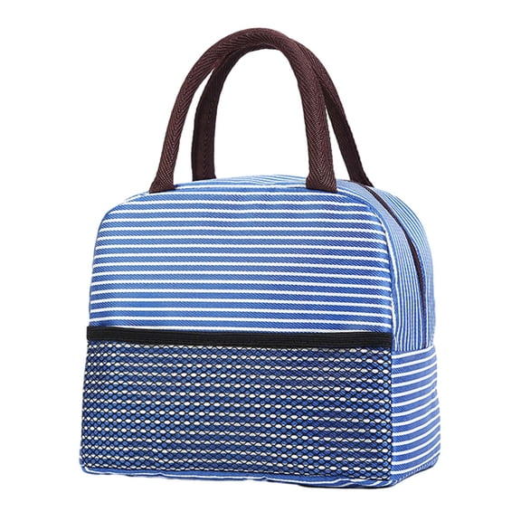 Lunch Bag for Women and Men,Adult Insulated Lunch Box,Small Leakproof Cooler Food Lunch Container,Reusable Large Capacity Lunch Tote Bag for Work,Travel,Outdoor,23x14x20 cm(Dark Blue)