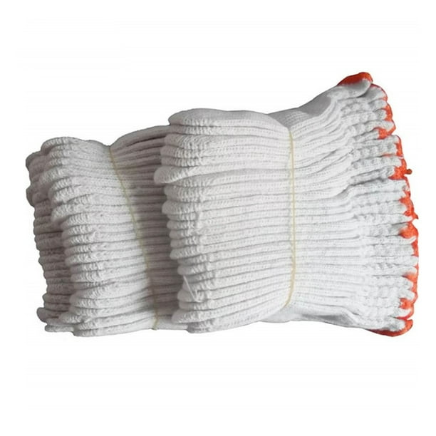 Guantes de trabajo de algodón blanco de 12 pares de guantes Unisex Protector de mano de fábrica Accesorio de trabajo doméstico Scienceny AF000059-00
