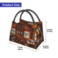 thumbnail image 3 of Vsdgher Log Cabin Inside Print Insulated Reusable Bags with Sturdy Zipper and Handles, Foldable Totes for Hot or Cold Food Bring or Delivery, 3 of 8