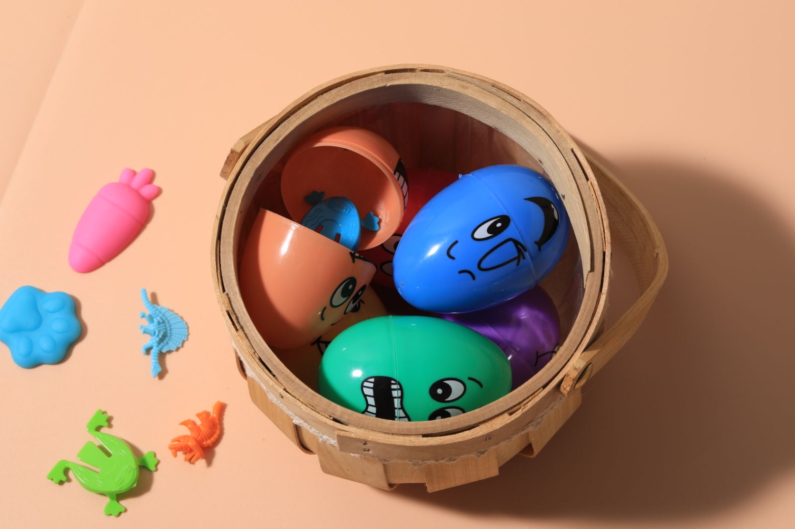 Way to Celebrate T Face Print Egg ,Funny Faces Plastic Egg Bundle -, Facial Expressions Plastic Easter Eggs 3 Inches, Fillable Easter Party