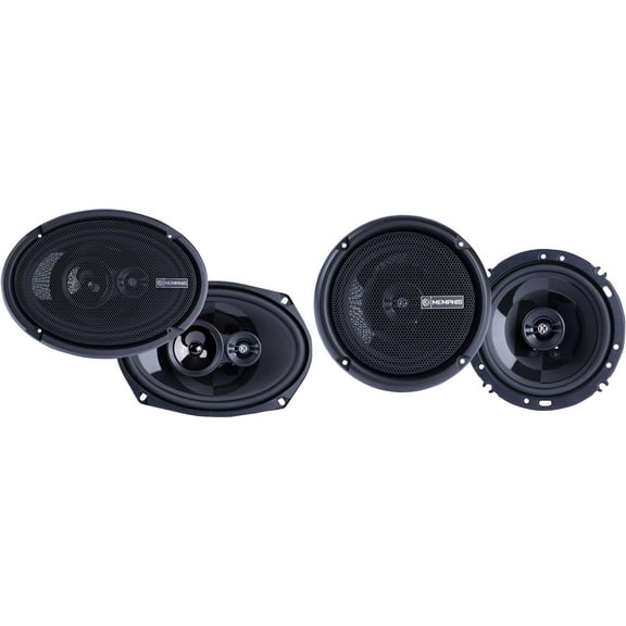 Memphis Audio PRX602 Power Reference Series 6.5" 2-Way Coaxial Pair with a Pair of PRX6903 Power Reference Series 6x9" 3-Way Coaxial Speakers