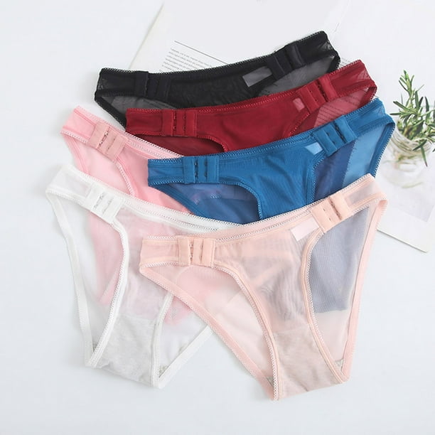 5 Pcs/lot Sexy Women Cotton G String Thongs Low Waist Seamless Female  Underpants Solid Color High Elasticity Underwear Lingere