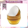thumbnail image 3 of Uxcell 200 Count Gold Foil Muffins Cupcake Liners Standard Size Baking Cups, 3 of 6