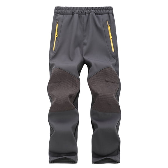 Bixock Toddler Boys Outerdoor Fleece Pants,Kids Hiking Pants Waterproof Bottoms Fleece Lined Elastic Waist Side Pockets Breathable Outdoor Pants for Kids 5-15Years