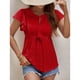 thumbnail image 2 of Top de verano con cuello redondo y cordones Nikou camiseta de jacquard con ojales, 2 of 8