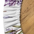 thumbnail image 5 of Ambesonne Floral Fitted Round Tablecloth, Minimalist Spring Romance, 36"- 40" Diameter, Violet Pink and Green, 5 of 5