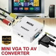 thumbnail image 2 of VGA to AV Mini Converter Scaler Adapter Support 1080P VGA2AV Converter PC to TV HD Computer to TV, 2 of 5