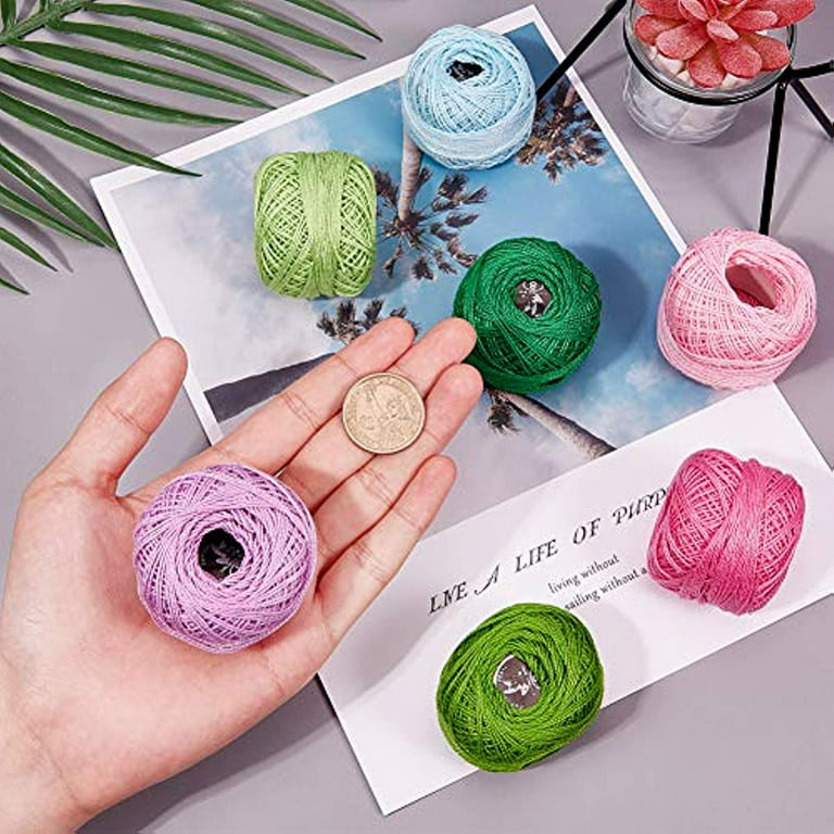 1312Y Perle Cotton Thread 15 Colors Cotton Yarn Threads Balls Size 5  Mercerized Cotton for String Art Crochet Stitch Quilting Hardanger Cross  Stitch