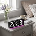 thumbnail image 5 of Hovilon LED Digital Alarm Clock, Large Character Desk Clock with Ambient Light, USB Powered Multifunctional Timepiece with Date Temperature Display, Minimalist Bedside Clock for Bedroom Office, Pink, 5 of 6