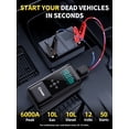 thumbnail image 2 of Jump Starter with Air Compressor, 6000A 12V Jump Box for 10L Gas or Up to 10L Diesel Car Battery, 160PSl Digital Tire Inflator with Emergency Light, Jumper Cables, 2 of 9