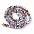 thumbnail image 2 of 10strands Electroplate Glass Beads Strands Imitation Jade Half Copper Plated Faceted Rondelle Light Blue 6x5mm Hole: 1mm about 80~85pcs/strand 38~40cm, 2 of 2