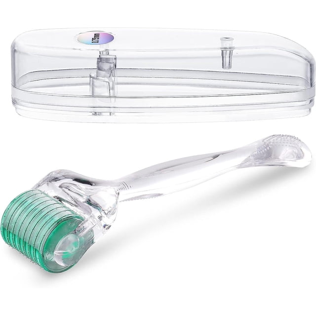 Rodillo de microagujas de 0,75 mm, rodillo para barba, dermaroller facial para estimular el crecimiento del cabello y la barba, cuidado de la piel del rostro, antiarrugas