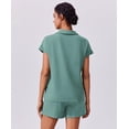 thumbnail image 3 of Pinspark 2 Piece Sets for Women Short Sleeve Sweatsuits V Neck Pullover Tops High Waist Shorts Lounge Sets with 2 Pockets Casual Tracksuit Outfits, 3 of 6