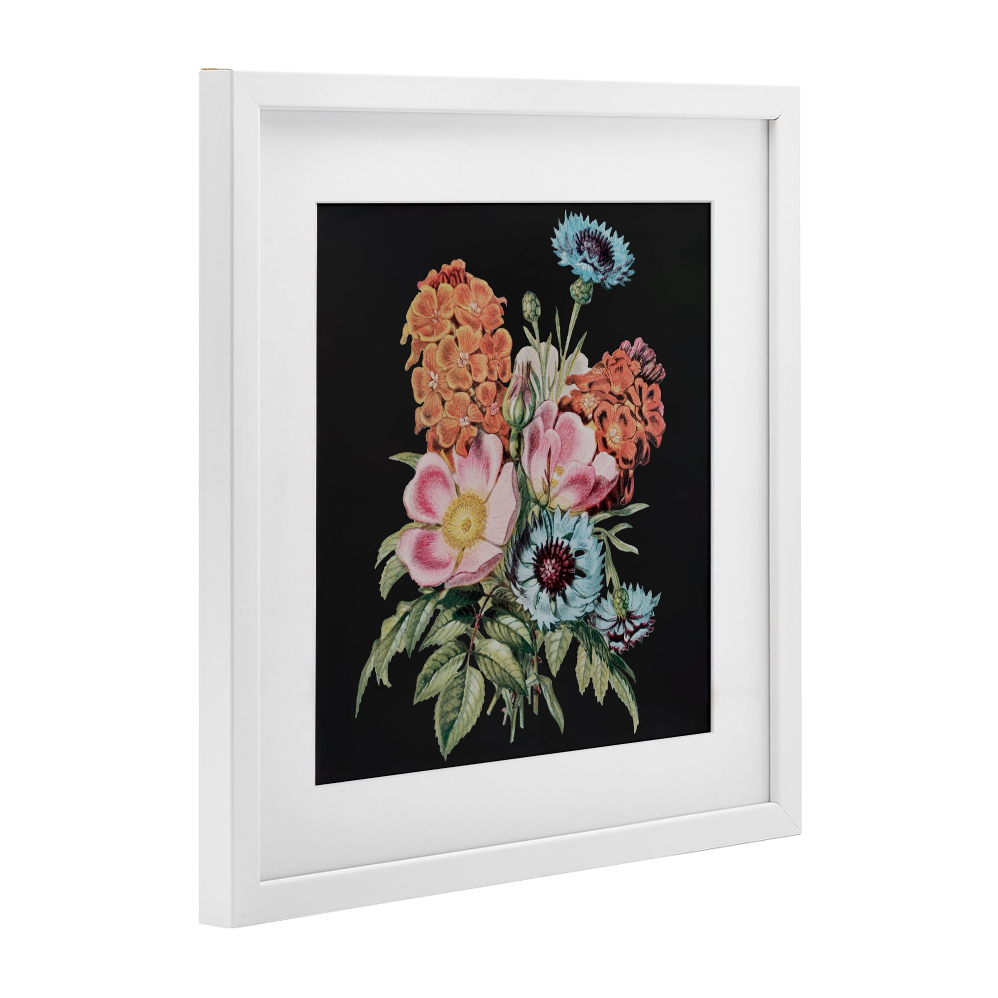 Stupell Industries Vintage Bouquet Study over Black White Framed Print Under Glass, design by Dan Meneely