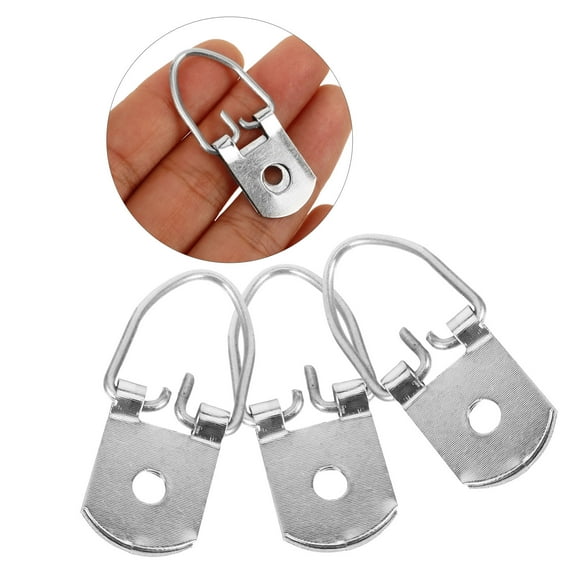 WHAMVOX 20Pcs DIY Assemblable D-Shaped Ring Hanger Wall Hangers for Pictures Silver 1.6x0.7x0.2in