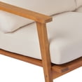 thumbnail image 6 of Christopher Knight Home 4-Piece Mid-Century Patio Chat Set, Wooden Loveseat, Club Chairs and Coffee Table, Teak+Beige, 6 of 15