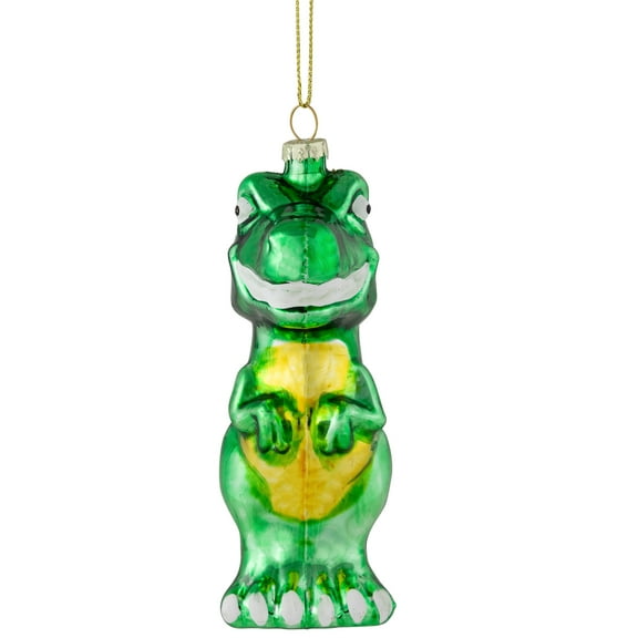 Northlight 4.75" Green Dinosaur Glass Christmas Ornament