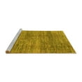 thumbnail image 2 of Ahgly Company Machine Washable Indoor Square Abstract Yellow Modern Area Rugs, 4' Square, 2 of 4