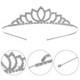 thumbnail image 2 of Wedding Bridal Rhinestone Decor Hairband Hair Clip Hair Loop Tiara (Sliver), 2 of 4