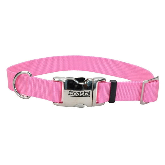 Collar para perro Coastal con hebilla metálica ajustable, rosa, 2 cm, 25-36 cm