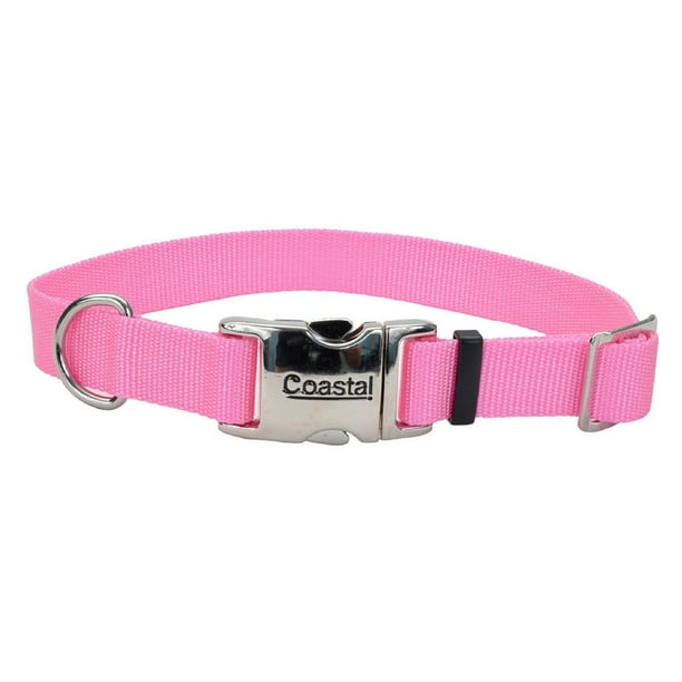 Collar para perro Coastal con hebilla metálica ajustable, rosa, 2 cm, 25-36 cm