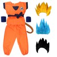 thumbnail image 2 of Trajes de vacaciones de anime Son Goku Carnaval disfraces de anime Cosplay Top/pantalón/cinturón/cola/muñeca/peluca para niños adultos, 2 of 5