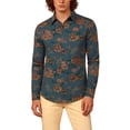 thumbnail image 2 of CONZONE Mens 70S Disco Buttons Down Shirts Long Sleeve Hippie Shirts for Men Trendy Floral Graphic Lapel Soft Lightweight Tops, 2 of 8