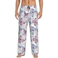 thumbnail image 2 of Goofa Butterflies in Pastel Printed Soft Pajama Pants for Men, Wide Leg Comfy Casual Lounge Yoga Pants-Large, 2 of 9