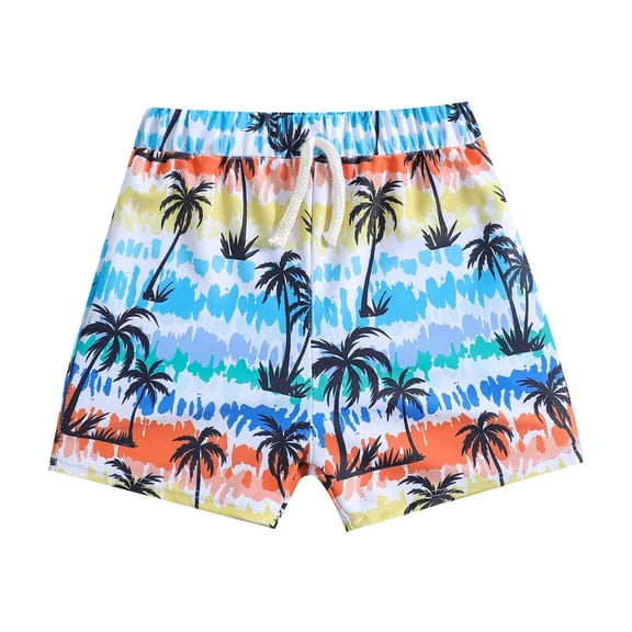 IFNWSV Boys Summer Shorts Print Drawstring Elastic Waist Quick Dry Nylon Beach Swim Pants Multicolor 12 Months