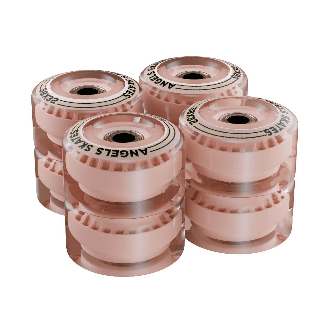 Angels Skates Replacement Wheels 58 x 38mm, 85A Hardness Quad Roller Skate Wheels with Bearing