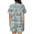 thumbnail image 3 of Naloa Pirate Adventure Map Women's Short-Sleeved Pajama Set, Loungewear, Summer pajamas, Breathable Cozy - XX-Large, 3 of 9