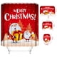 thumbnail image 4 of Juego de cortina de ducha con alfombrilla para el suelo, diseño de Papá Noel, muñeco de nieve, impresión digital, dibujos animados, impermeable, poliéster, juego de cuatro piezas para baño, 4 of 5