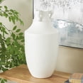 thumbnail image 2 of DecMode 18" Scroll Sleek Amphora White Ceramic Vase with Handles, 2 of 9