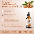 thumbnail image 2 of Organic Cold-Pressed Sweet Almond Oil 100% Pure Skin Hair Massage Oil, 2 of 8