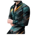 thumbnail image 4 of Chaqueta casual de camisa de solapa estampada a cuadros estampada en contraste para hombre Pompotops oipoqjl12738, 4 of 7