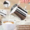 thumbnail image 2 of Jarra de Espumar Leche 600 ml, Jarra de Leche de Acero Inoxidable de la Leche para Espumar Durante Capuchino y Café con Leche, Plata con marcas de medición, 2 of 4