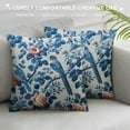 thumbnail image 3 of Nawypu Chinoiserie Pillow Cover Blue Birds Flowers Throw Pillow Covers Asian Traditional Pattern Blue and White Porcelain Color Pillowcase Cushion Covers for Sofa Couch Living Room, 3 of 5