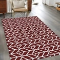 thumbnail image 3 of Geometric Kitchen Runner Rug 2.7x5 Washable Runners for Hallway Non Slip Modern Abstract Lines Texture Red Large Area Rug Indoor Floor Carpet for Bathroom Laundry Entryway Bedroom Living Room, 3 of 7
