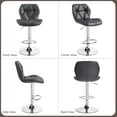 thumbnail image 3 of REKHH  Gray Barstools Set of 2, PU Leather Bar Chairs with Backrest, Height Adjustable Swivel Island Stools for Kitchen Counter, Gray, 3 of 8