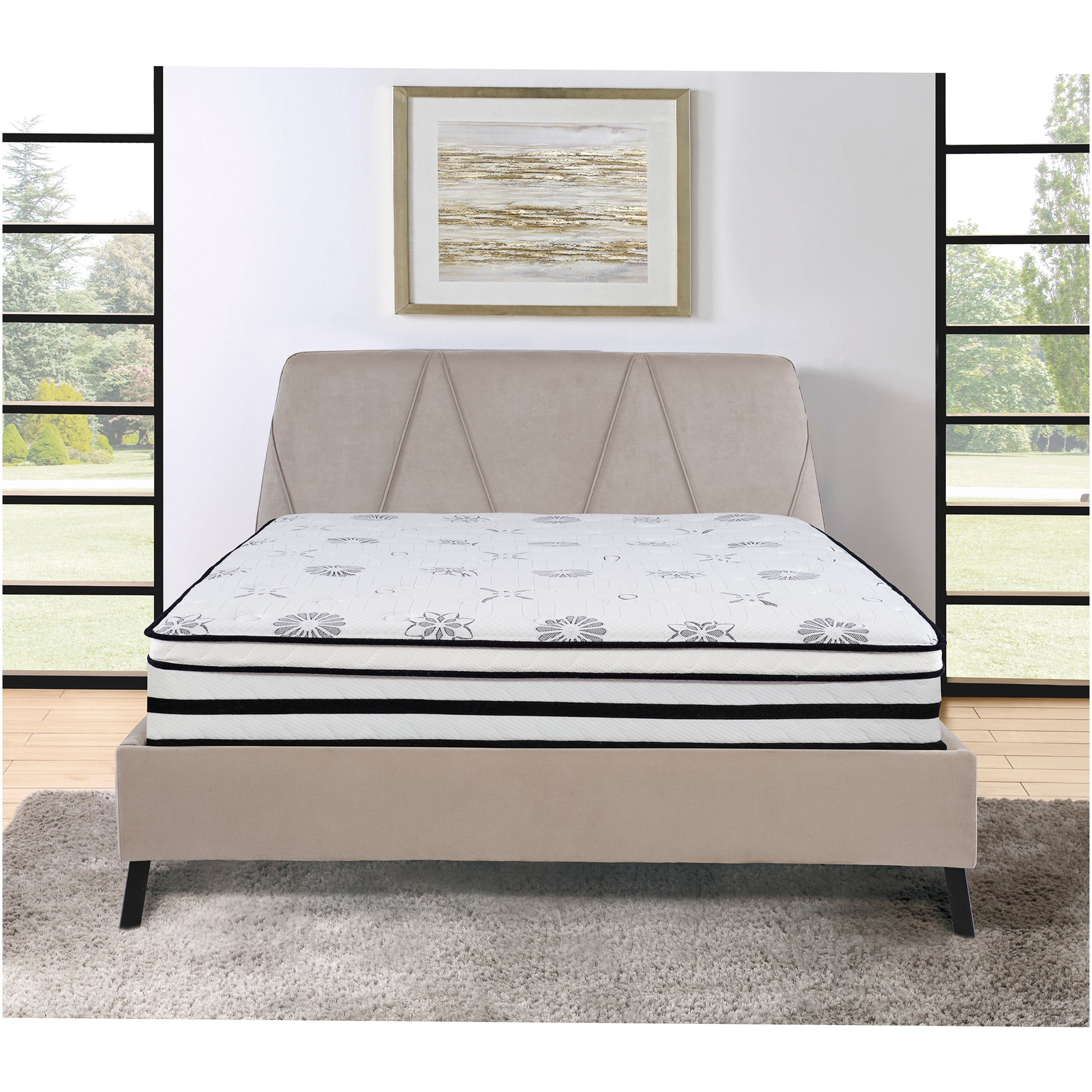 JERFIT 12 Inch King Hybrid Mattress in a Box, Medium Plush Feel, Gel-Infused Foam Pocket Coils for Cool Sleep Motion Isolation, CertiPUR-US Certified