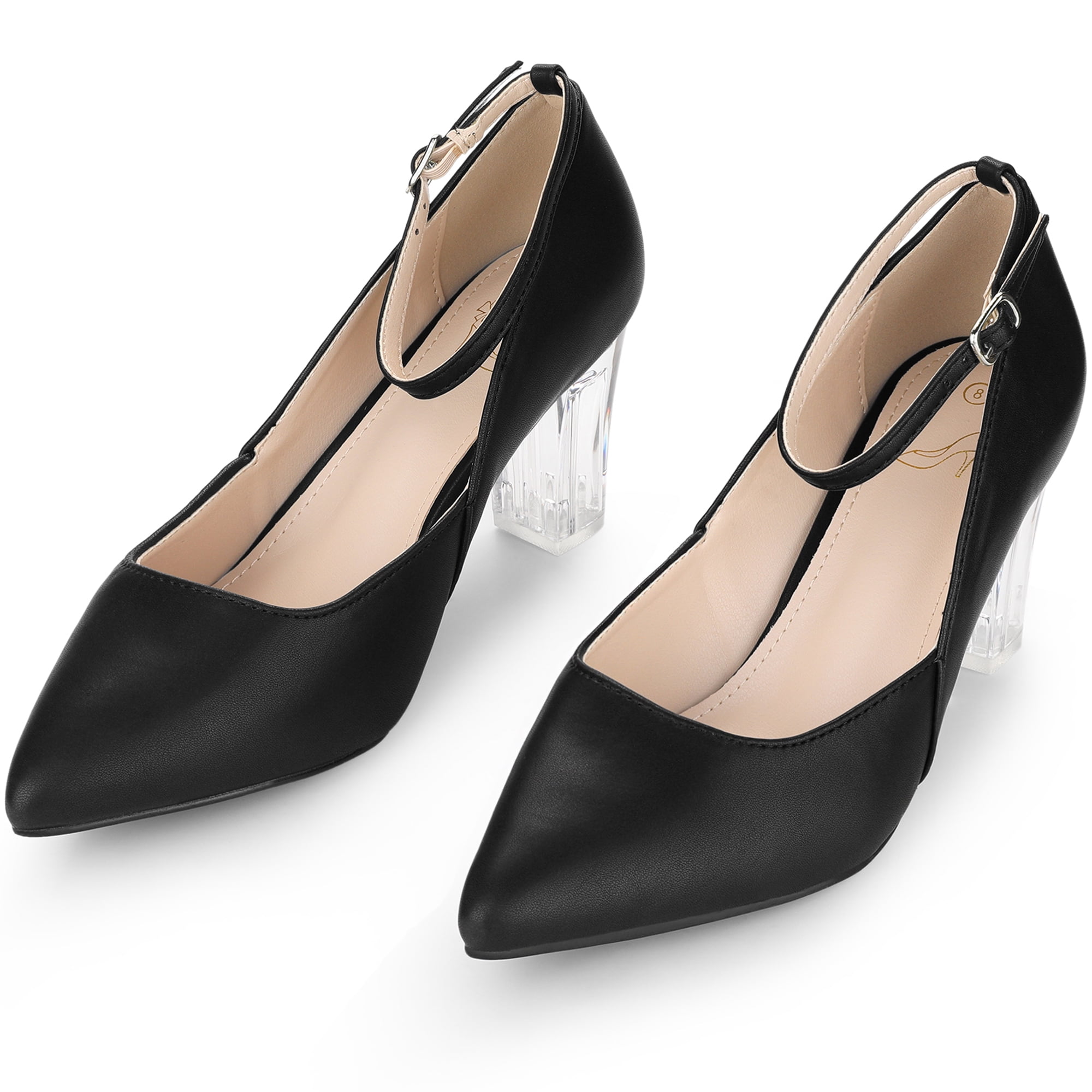 Black thick heel pumps outlet