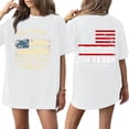 thumbnail image 2 of Dwralegc USA Short Sleeve T Shirt Women Short Sleeve USA Outfit Usa American Flag Print Plus Size T-Shirt Crewneck Casual Graphic Tee White 3XL, 2 of 5